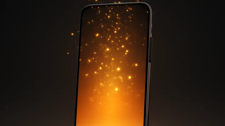 5777BE COM Modern phone with glowing screen